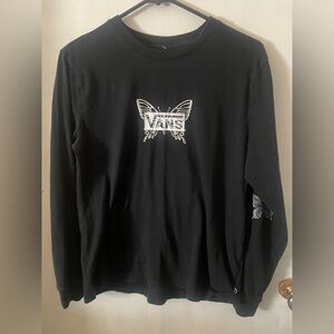 Vans Black Long Sleeve with Butterfly Graphic